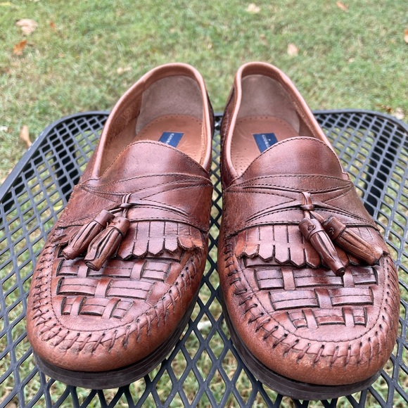 Giorgio Brutini Men's Brown Leather Slip-on Loafers with Tassels - Picture 3 of 8